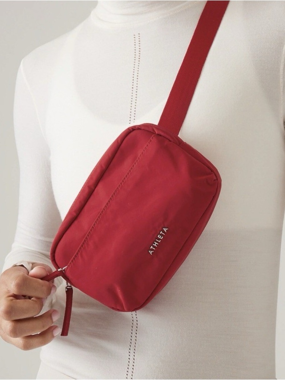 Athleta Crimson Red Crossbody Sling Bag